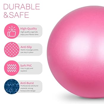 Naisfei 4 PCS Mini Pilates Ball Exercise Ball For Yoga , Naisfei 25 Cm Mini Yoga Ball Core Ball Small Workout Ball Mini Stability Ball Ballon Exercise Ball