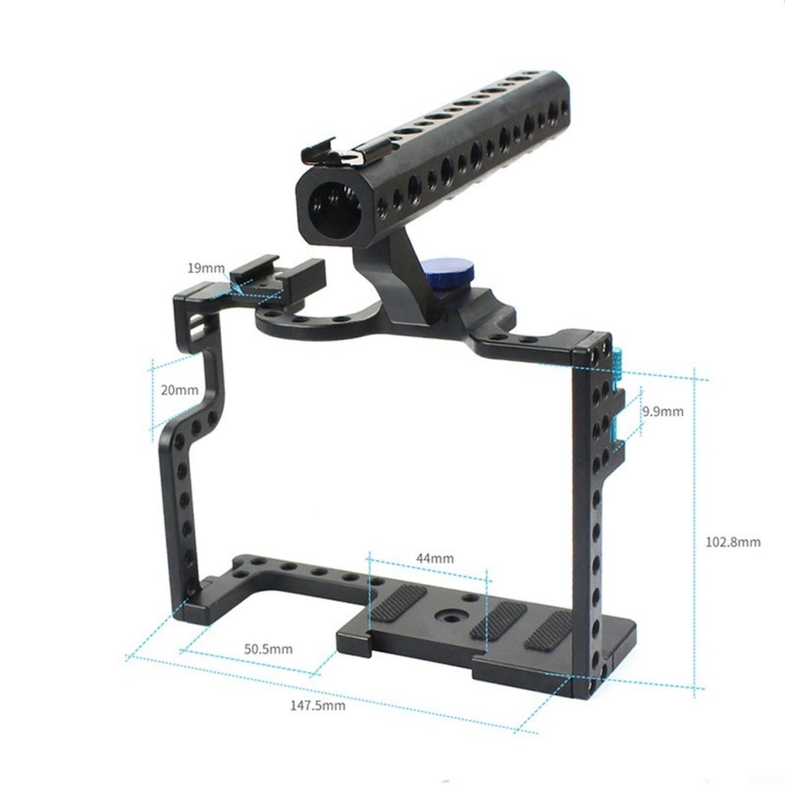 Kit gabbia per fotocamera Panasonic GH5 GH5S, in lega di alluminio, doppio supporto hot shoe con manico superiore e angoli regolabili, per impianto di produzione cinematografica