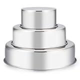 E-far Cake Pan Set of 3 (4 inch/6 inch/8 inch), Stainless Steel Small Round Layer Cake Baking Pans, Perfect for Tier Smash Cake, Non-Toxic & Healthy, Mirror Finish & Dishwasher Safe