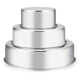 E-far Cake Pan Set of 3 &lpar;4 inch&sol;6 inch&sol;8 inch&rpar;&comma; Stainless Steel Small Round Layer Cake Baking Pans&comma; Perfect for Tier Smash Cake&comma; Non-Toxic & Healthy&comma; Mirror Finish & Dishwasher Safe