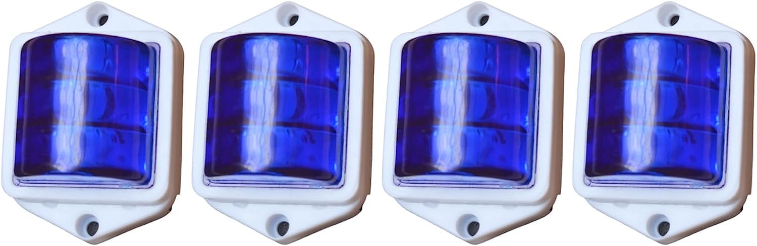 12V Striped LED Clearance Lights Blue Color for Trucks Trailer RV Universal Fitment Outline Clearance Marker Light Set of 4 Pieces