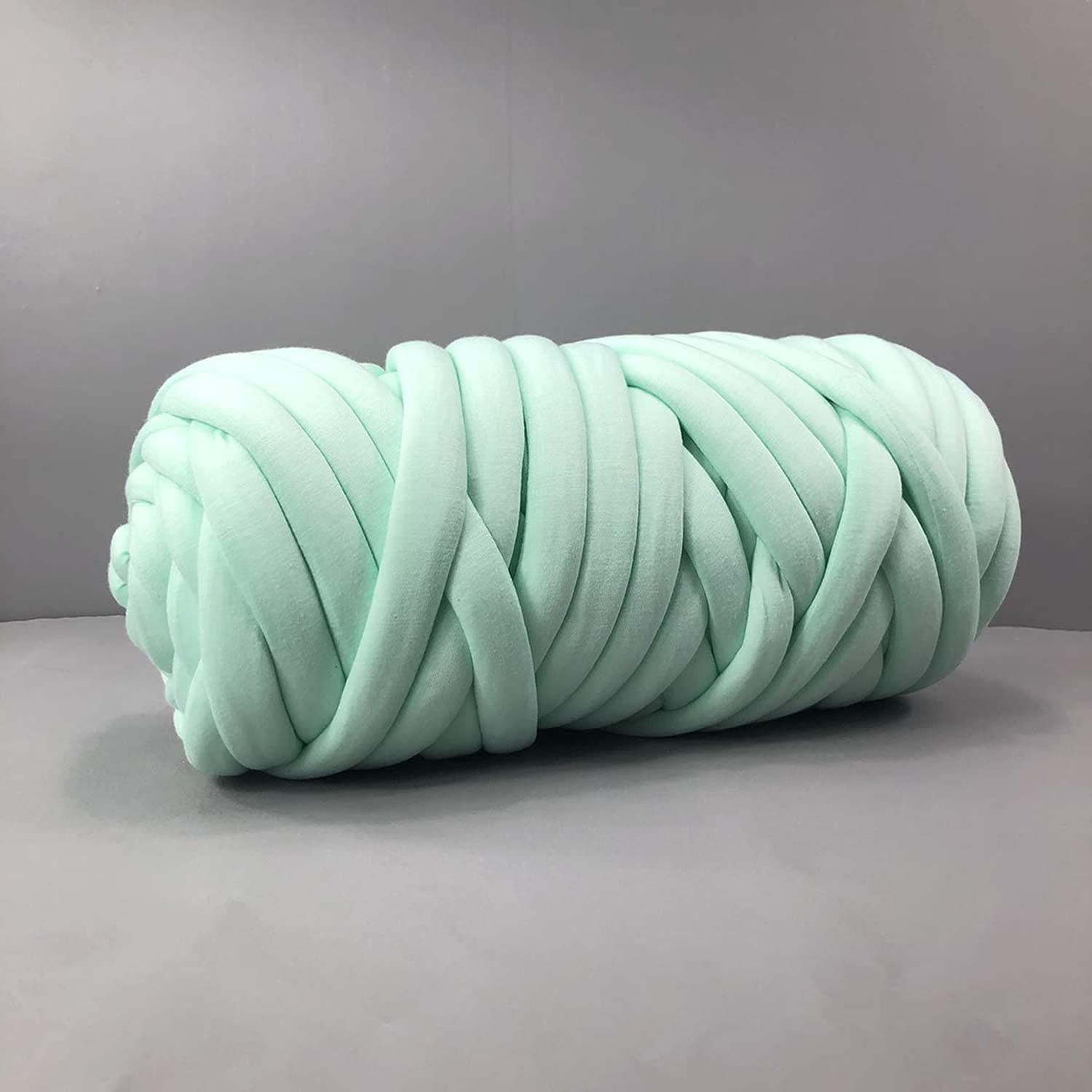 GULAKY Filato di cotone grosso tubo di filato super morbido spesso per lavori a maglia fai da te fatti a mano coperta di lana merinos, decorazione alternativa per la casa, verde menta, 2,3 kg (8200 g)