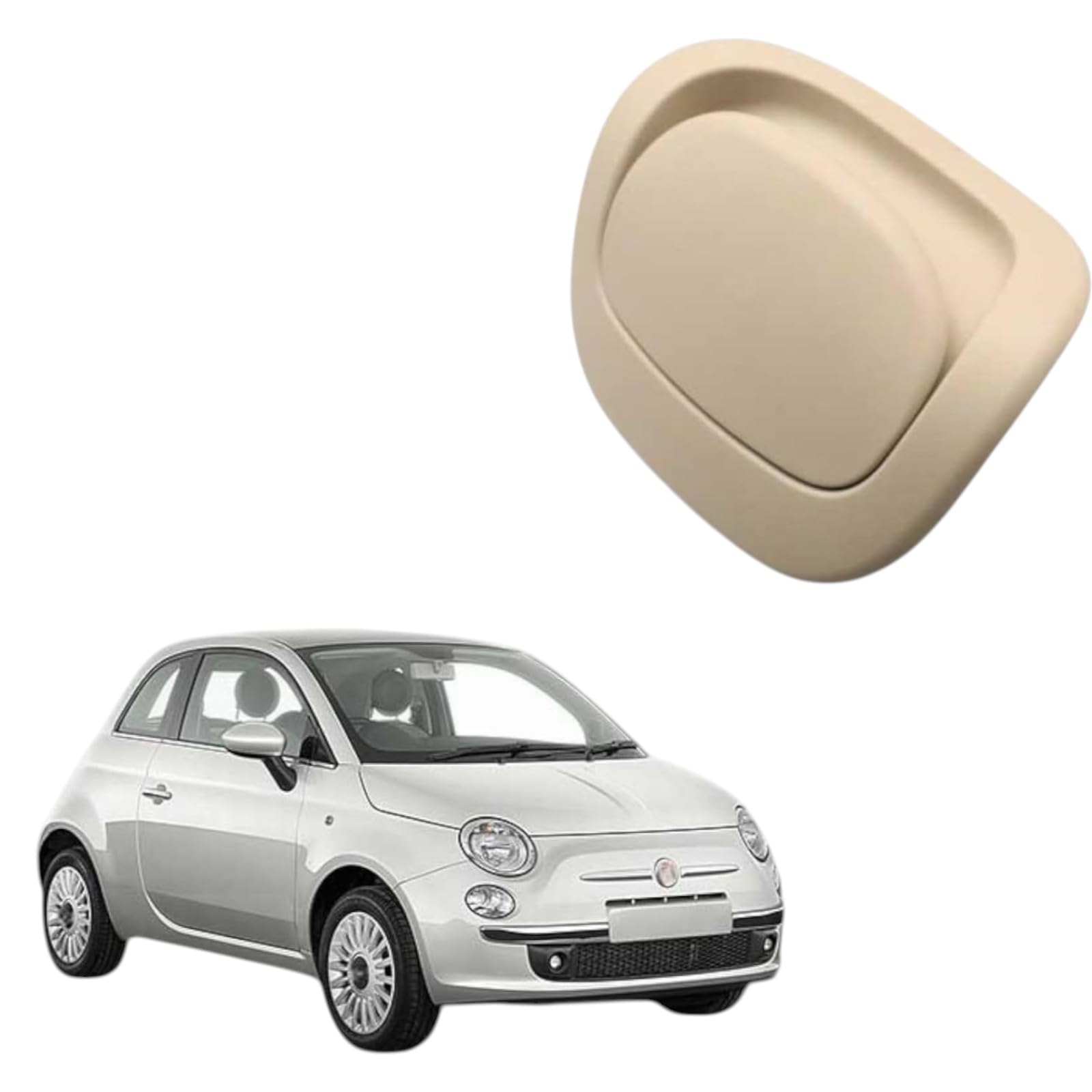 Maniglia BEIGE Ribalta Schienale Sedile Destro per 500 dal 2007 in poi (no Abarth) Lato Passeggero - Compatibile, Non Originale