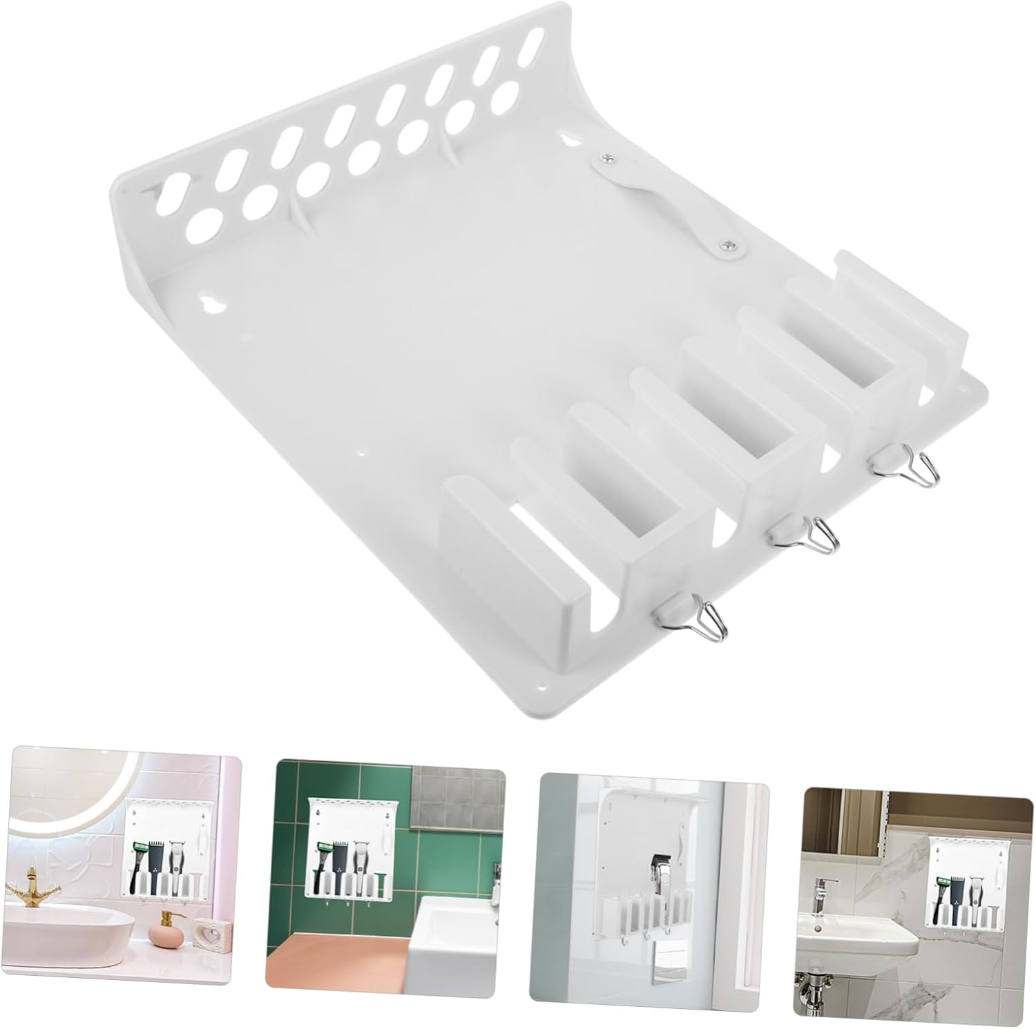 Salon Barber Storage Organizer Case Clipper Clier Holder Barber Clipper Holder Rack White
