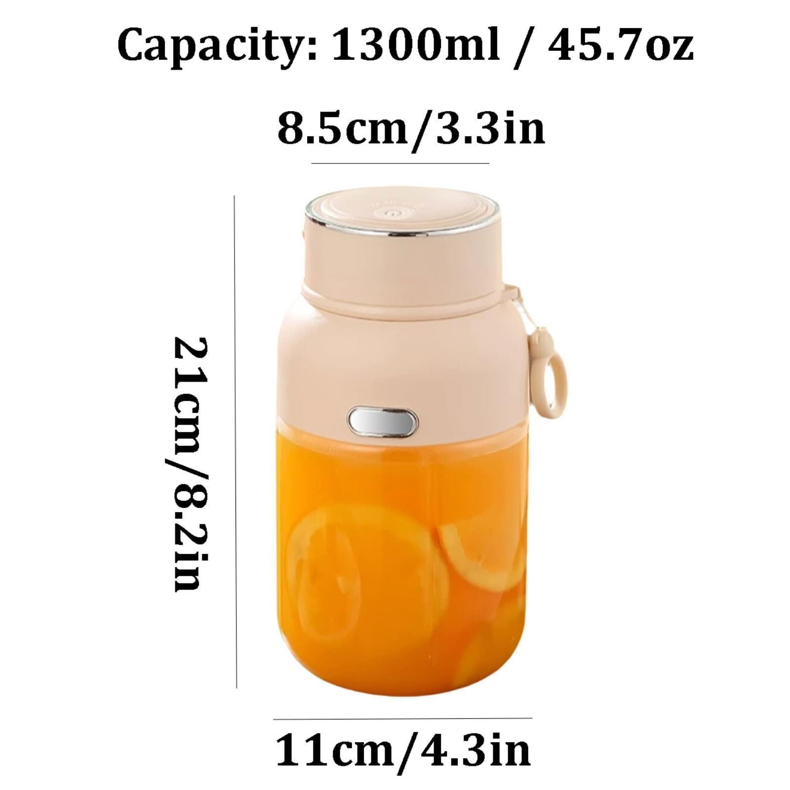 Gobelet mixeur sans fil portable, presse-agrumes électrique, gobelet rechargeable USB de 1300 ml avec double couvercle, écrase la glace pour smoothies, milkshakes et boissons aux fruits frais, green