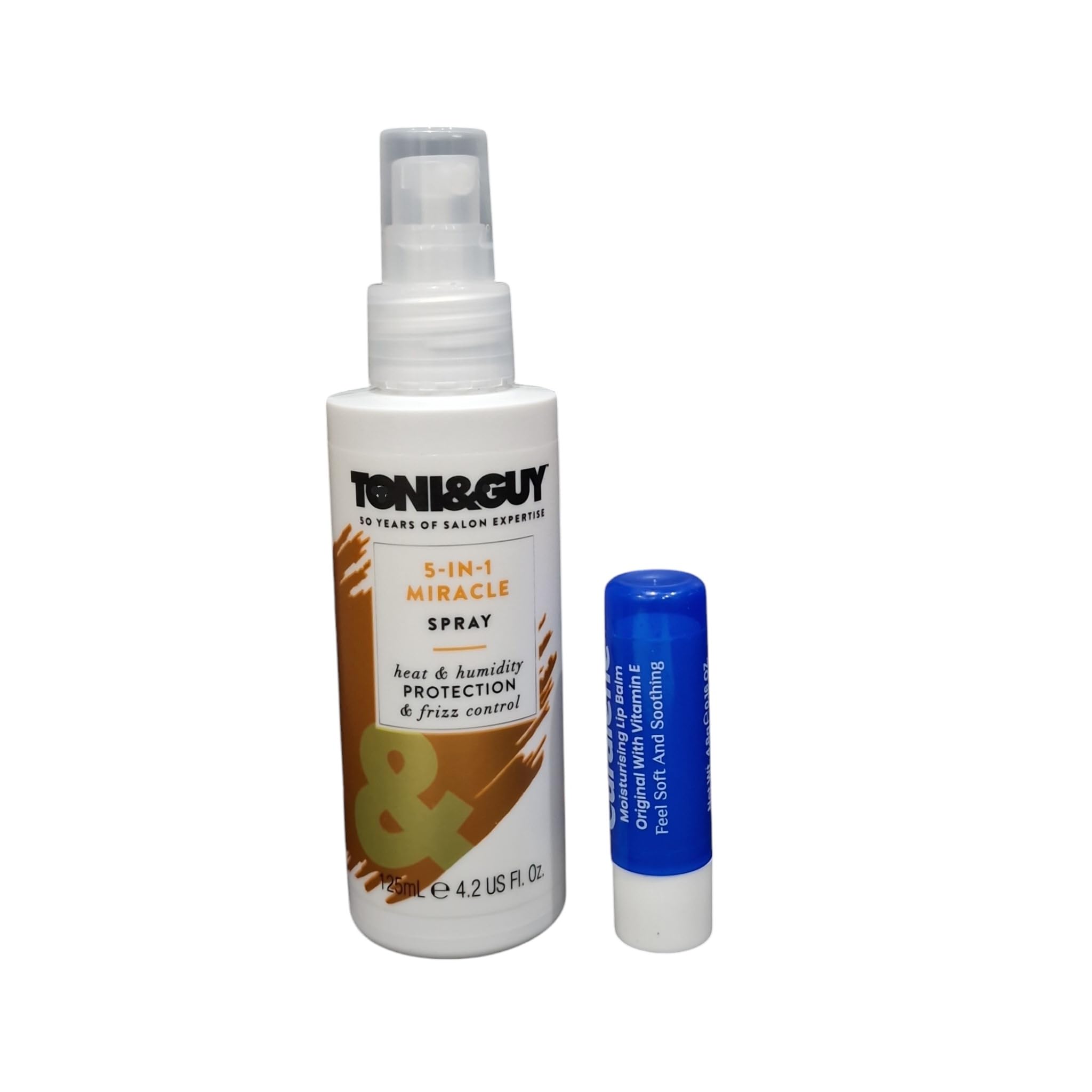 Toni Miracle 5 in 1 Heat & Humidity Protection Spray & Frizz Control, 125mL with free original moistursing lip balm 4.8g