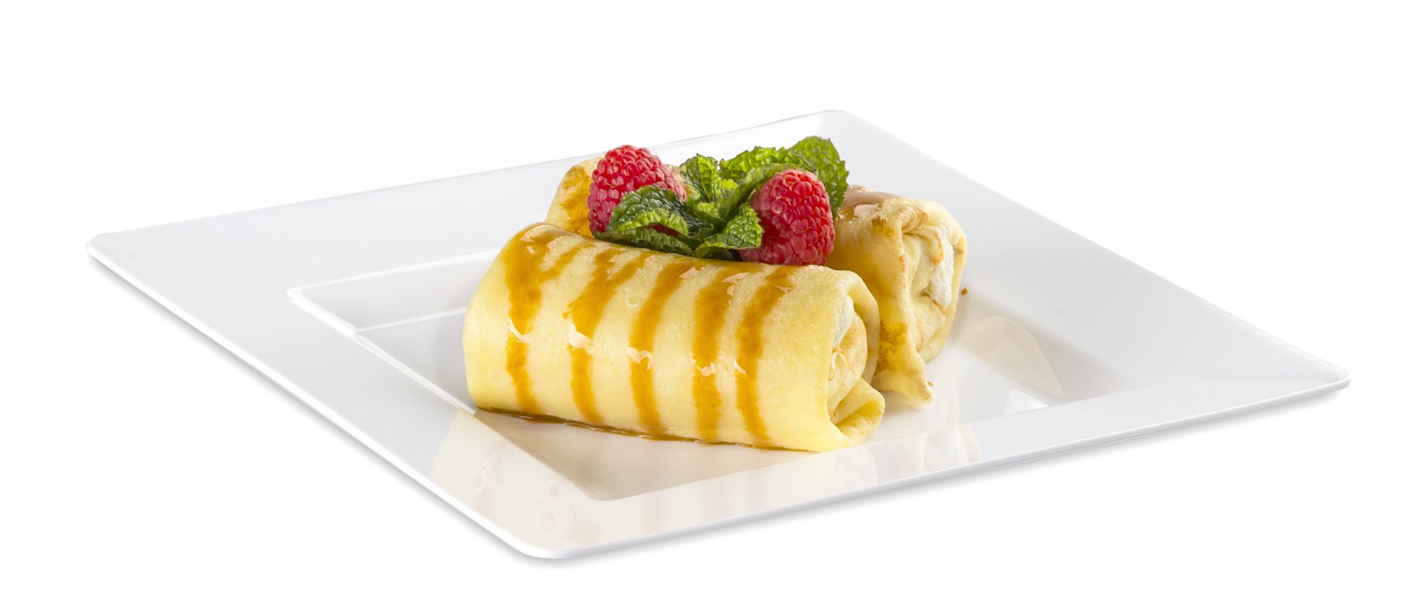 Squarete White Hard Plastic Elegant Disposable 8'' Inch Appetizer - Salad Plates 1 Pack Of 10 Per Pack