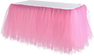 Xiang Ru Mantel de tul tutú de mesa para bodas, fiestas, decoración de baby shower, color rosa