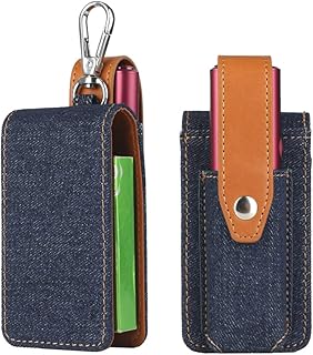 2023 New Multifunctional PU Leather Protective Case for IQOS ILUMA ONE/IQOS MULTI Drop Protective Case for ILUMA ONE Accessories-Easy to Carry (Dark Blue Denim)