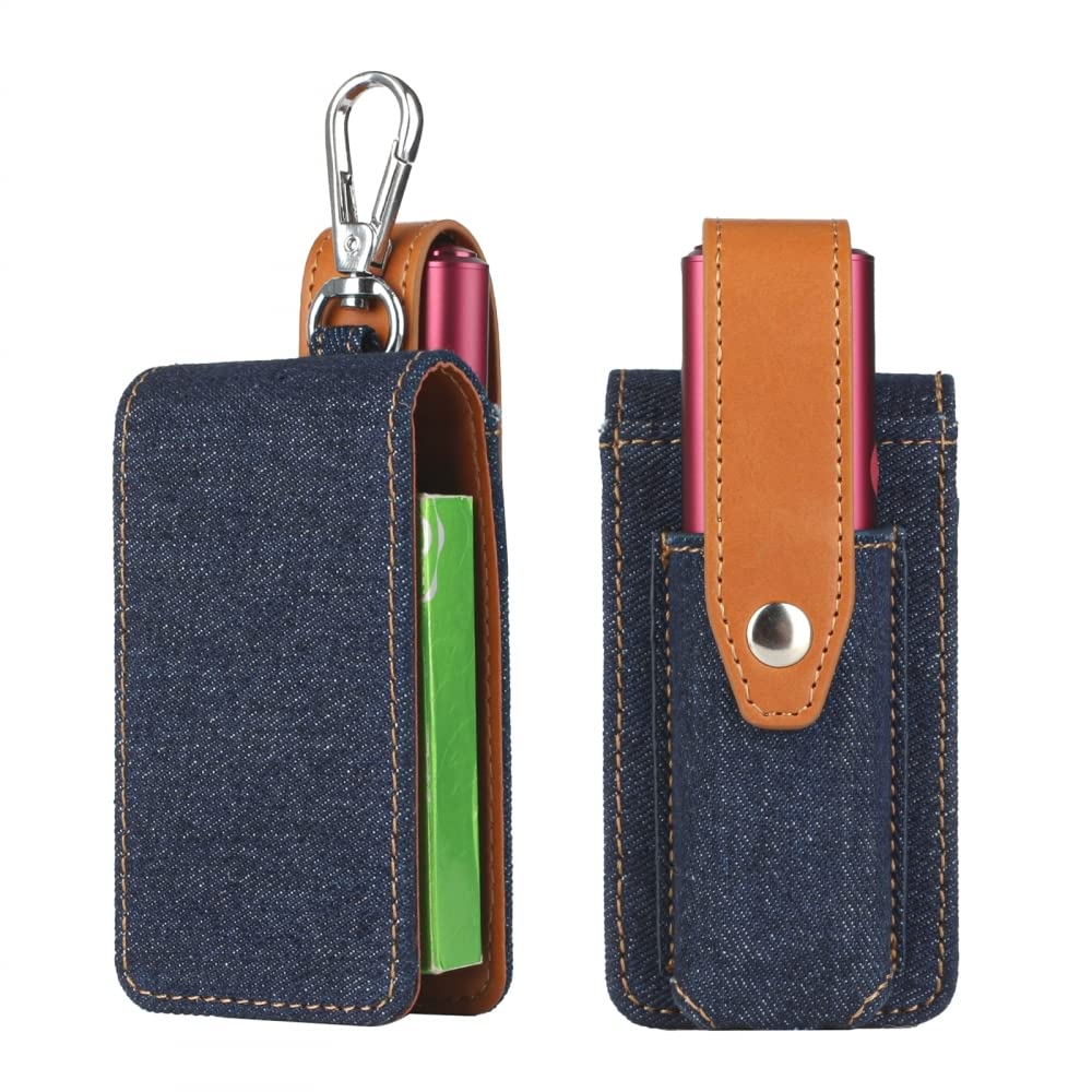 GenericYiDey PU Leather Case Traveling Cover Protective Pouch Bag for IQOS 4 ILUMA ONE/IQOS MULTI, Easy To Carry Protective Leather Case (Denim Dark Blue)