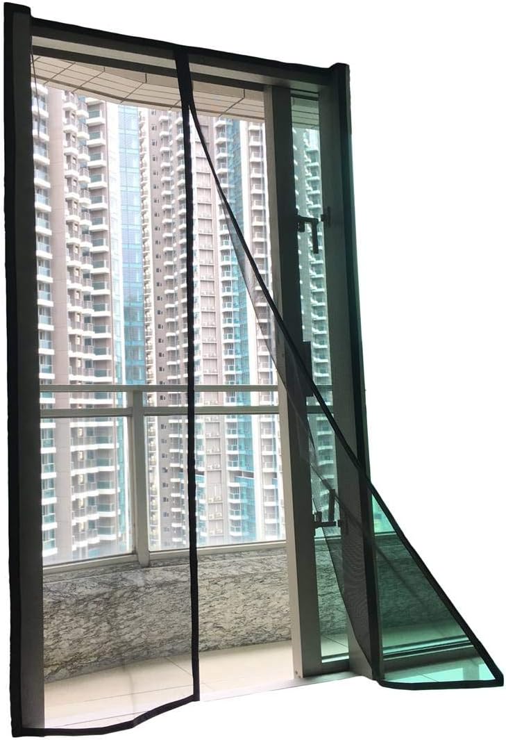 F.S. Luxurious Magnetic Screen Door Fiberglass [Upgraded] Mosquito Bug Off Screen Curtain Full Frame Hook and Loop Tape Mesh Insect Net Size 39x83 for Patio Door French Door Sliding Glass Door 38 x 82