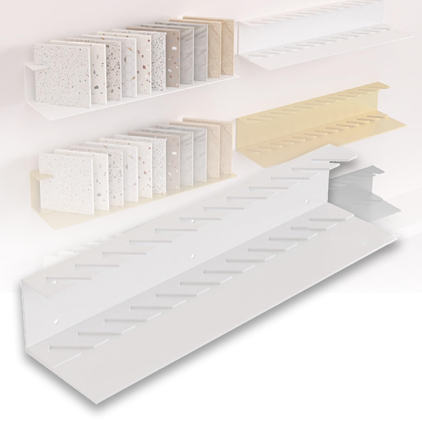 SWENEEN Acrylic Ceramic Display-Sample Stand Large Floor Marble Display For Stores,Table,Acrylicb,Ironwhite-25cm