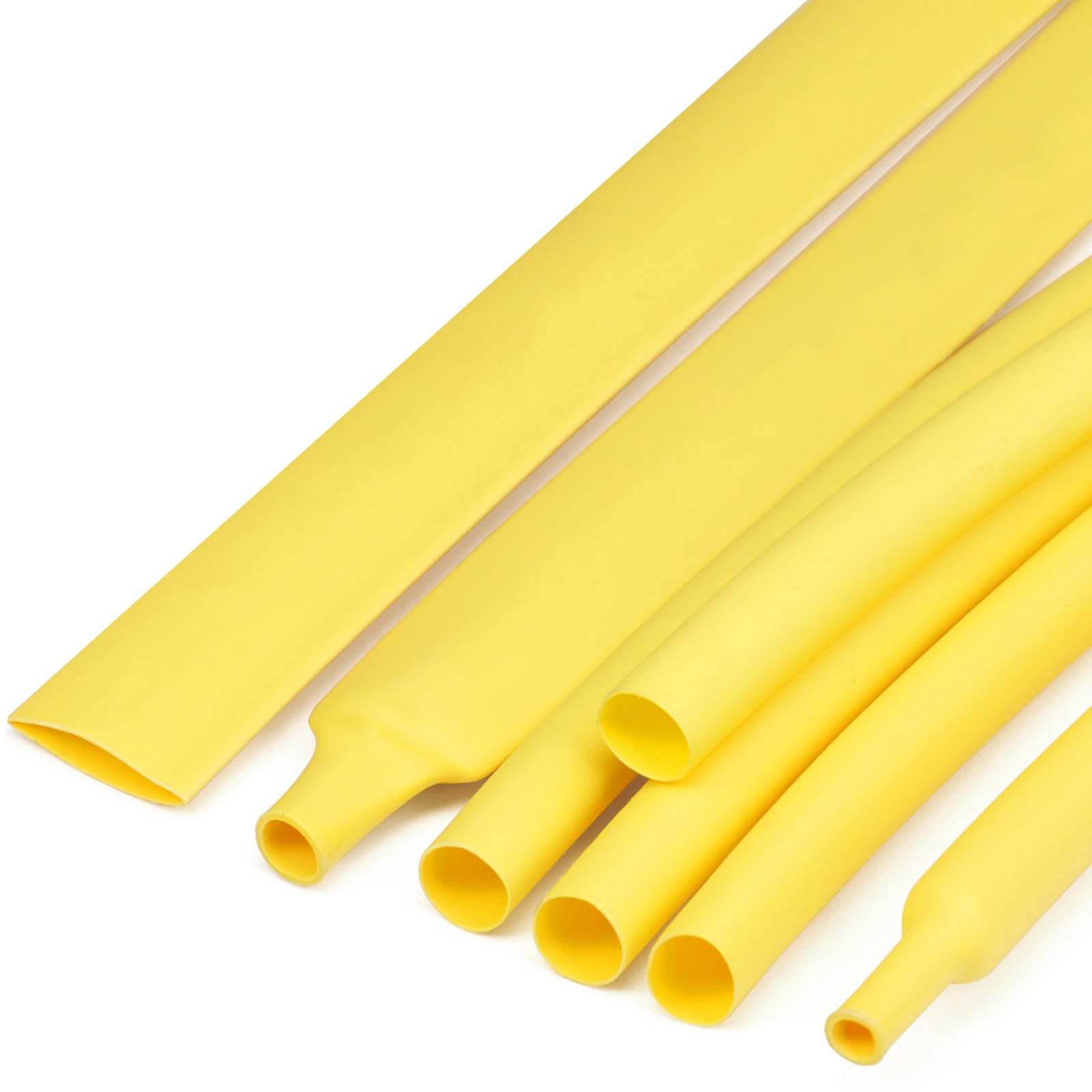 UpGBRF PE Heat Shrink Tubing Cable Shrink Tubing Wrap Yellow Tube 2:1 Shrink Ratio for Wire Harness Bundling, Length 2 Meters,Diameter:7mm