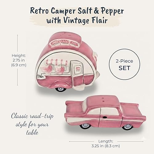 Miniatura 3 de Retro Camper - Juego de sal y pimienta, color rosa