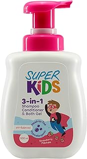 Superkids Strawberry 3 in 1 Shampoo & Conditioner and Bath Gel 500 ml