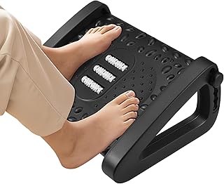 Foot Rest Under Desk Cushion,Ergonomic Pad Desk Foot Rest with 30 Degree Tilt or Lock Angle Adjustment Foot Stool for Office & Home Black