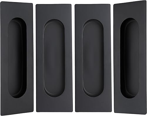 Miniatura 11 de Malimali Tiradores Empotrados con Tirador al Ras de 6 Pulgadas para Puerta de Bolsillo de Granero, Manija de Puerta Corrediza de Armario, Herrajes