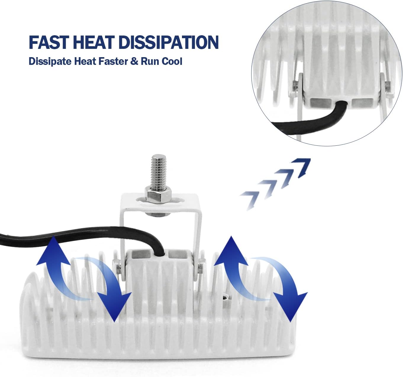 THALASSA 12/24V Dual Color Marine LED Spreader Flood Deck Light for Boat IP67 DC 10-30V with 316L Stainless Steel Bracket, White or Black Housing Waterproof Deck Lights