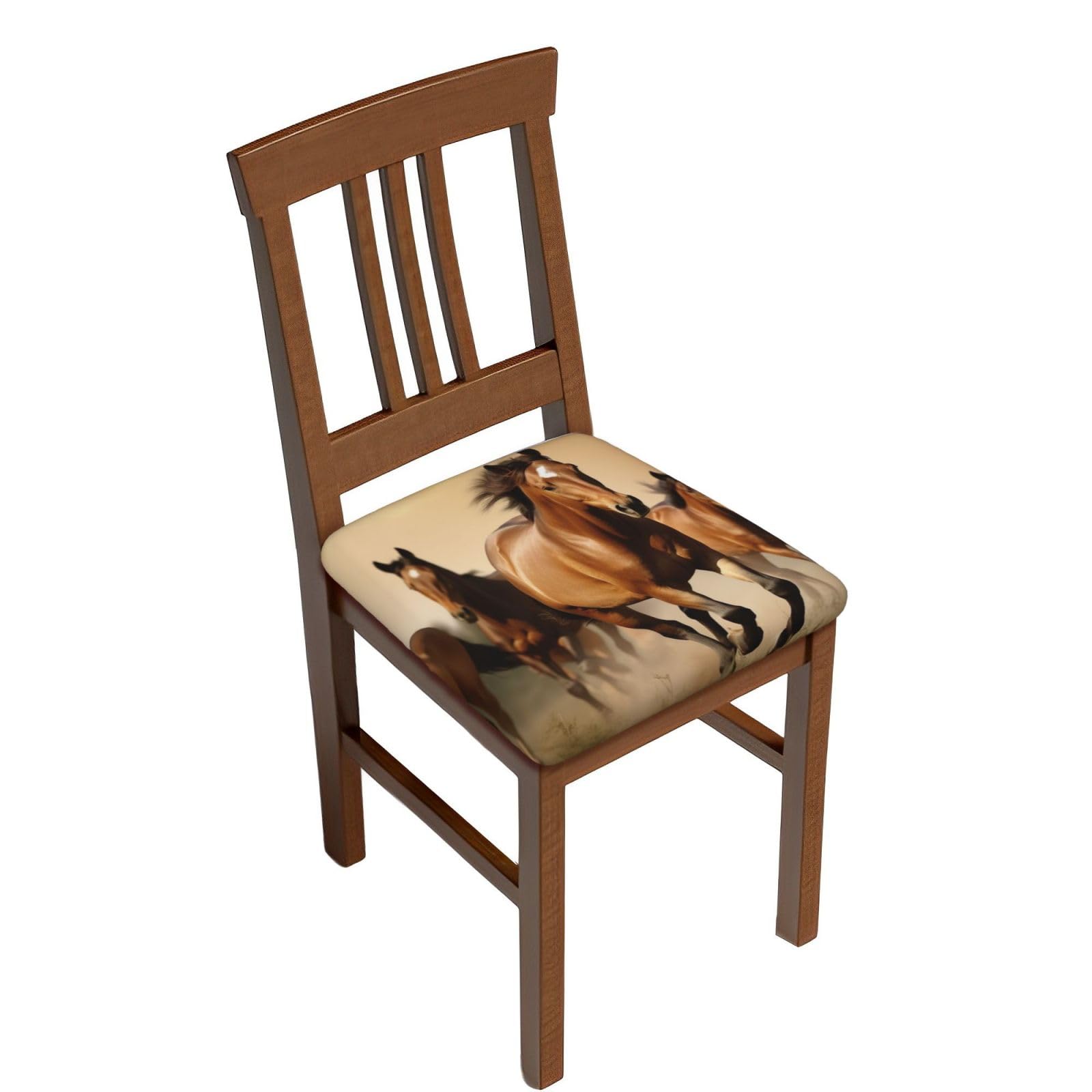 DWVTSLH Horses Bar Stool Covers Square, Six Piece High Elastic Soft Seat Cushion Cover Protector Washable Barstool Slipcovers Nonslip Replacement Square Bar Chair Covers