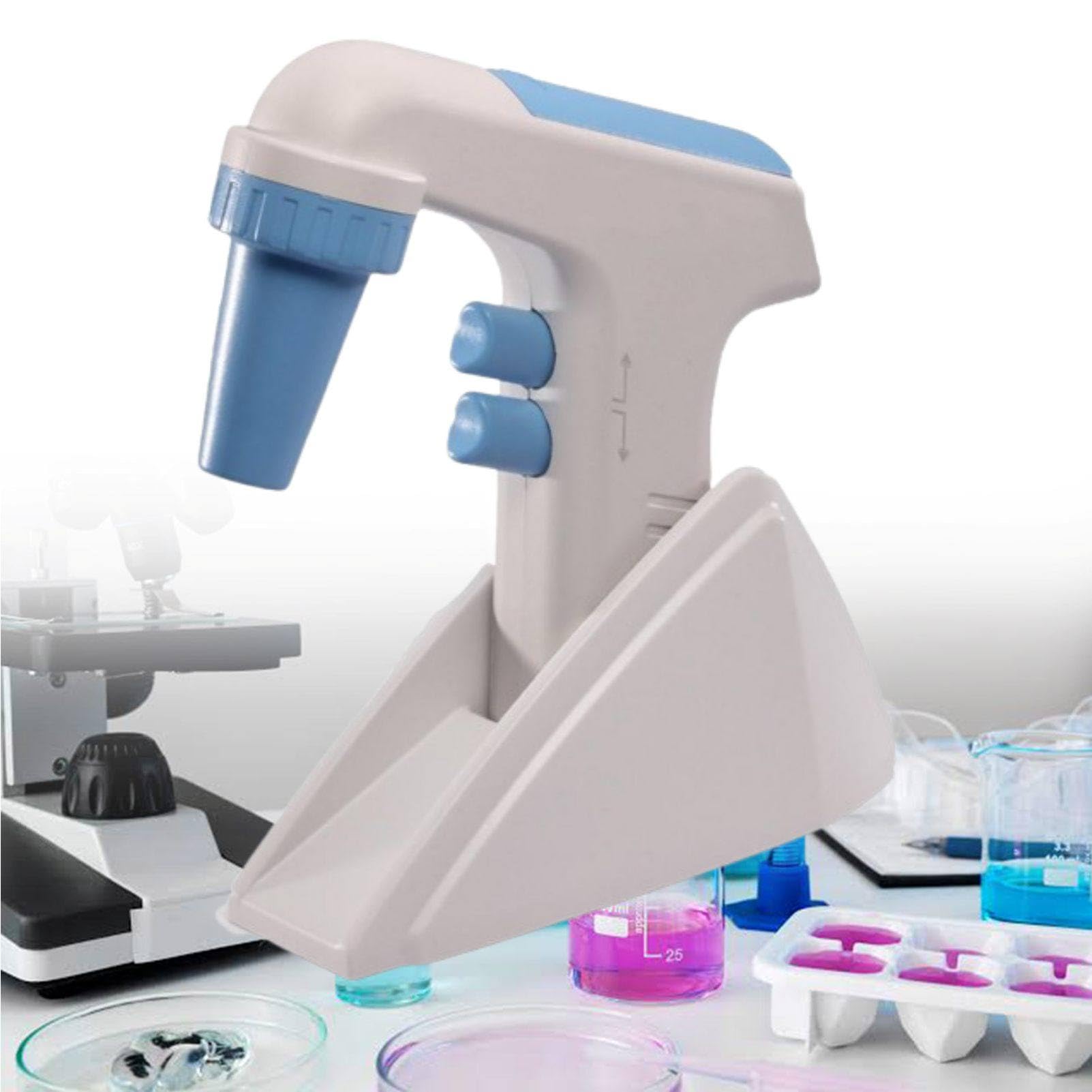 Pipettatrice Automatica, riempitrice elettrica per Pipette con Filtro Anti-riflusso da 0,45 μm, Display LCD e Controllo Regolabile a 6 velocità per la Ricerca Chimica