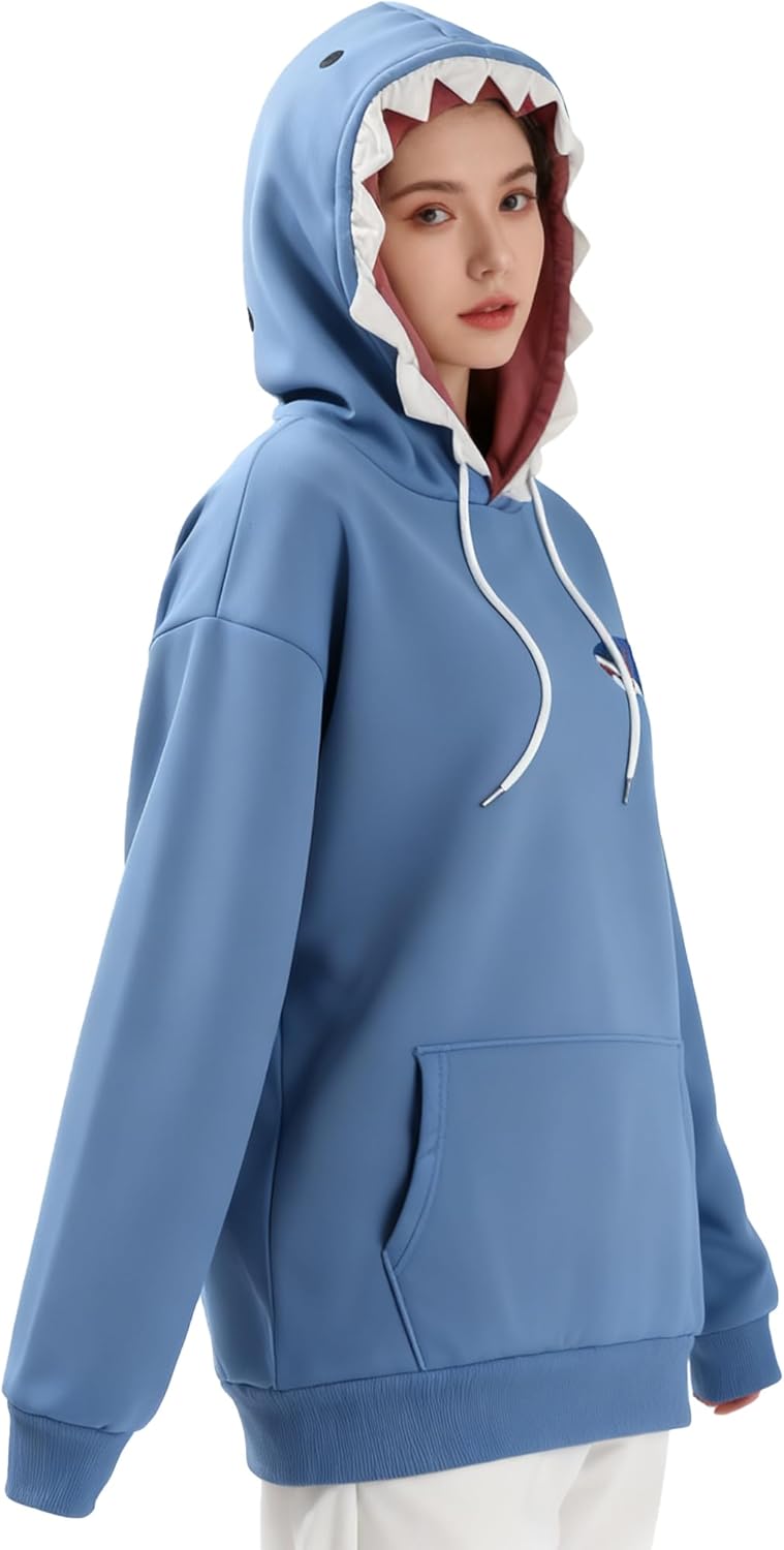 Shark Graphic Hoodie Unisex Sweatshirt Soft Cotton Blend Pullover Casual Streetwear Cute Shark Hoodie for Teens