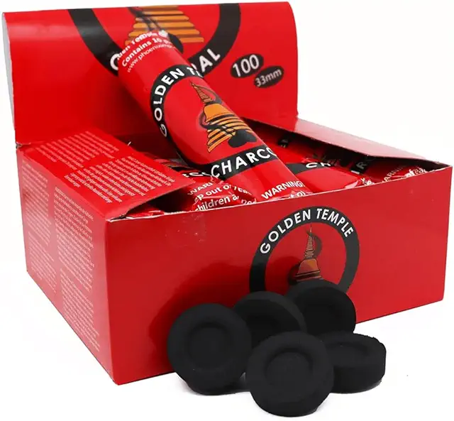 Carboncini per Incenso Naturali - 100 Pezzi da 33mm, Accensione Rapida e Lunga Durata