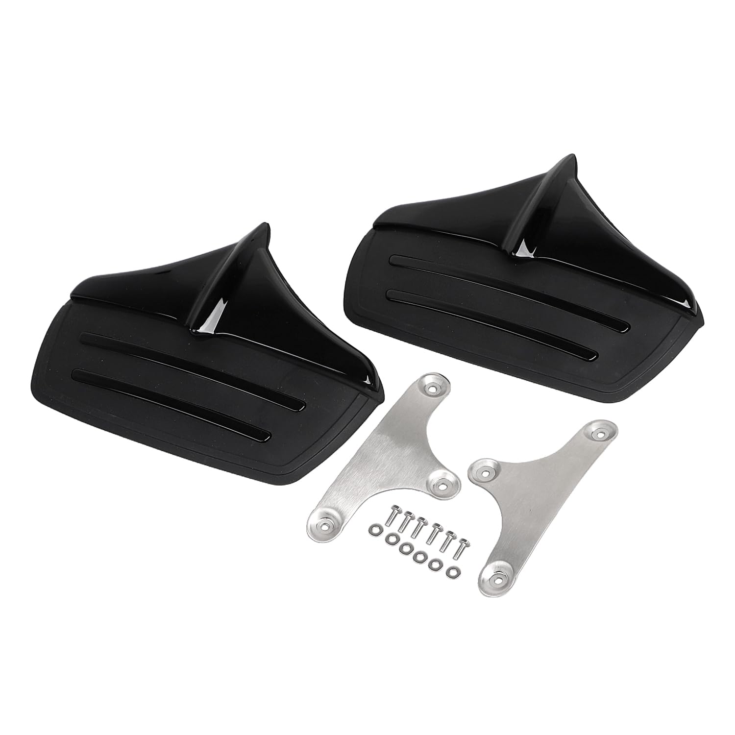Metal Rear Wheel Mud Flaps Fender Guards Accents Trim for Harley Tri-Glide Ultra Classics FLHTCUTG 2011-2023 and FLHXXX Street Glide Trikes 2011, #02 Black+Black