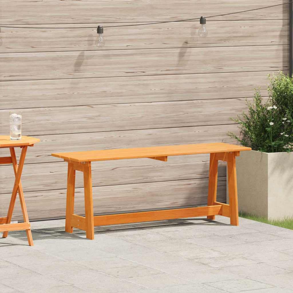 vidaXL Banco de Exterior Marrón 119 x 37 x 47 cm Madera de Pino Macizo | Madera maciza de acacia de calidad, Acabado pulido que brilla, Caben 3 personas sin problema, perfecto para relajarse
