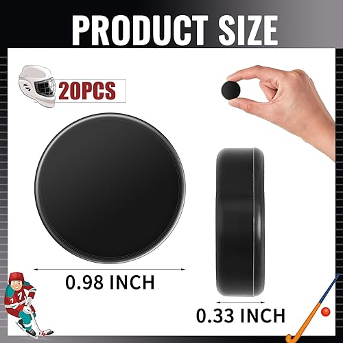 Miniatura 8 de Liliful 0.98 x 0.33 Inch Mini Hockey Pucks for Tables Game Small Replacement Pucks Hockey Accessories for Kids Adults Fun Entertainment Equipment