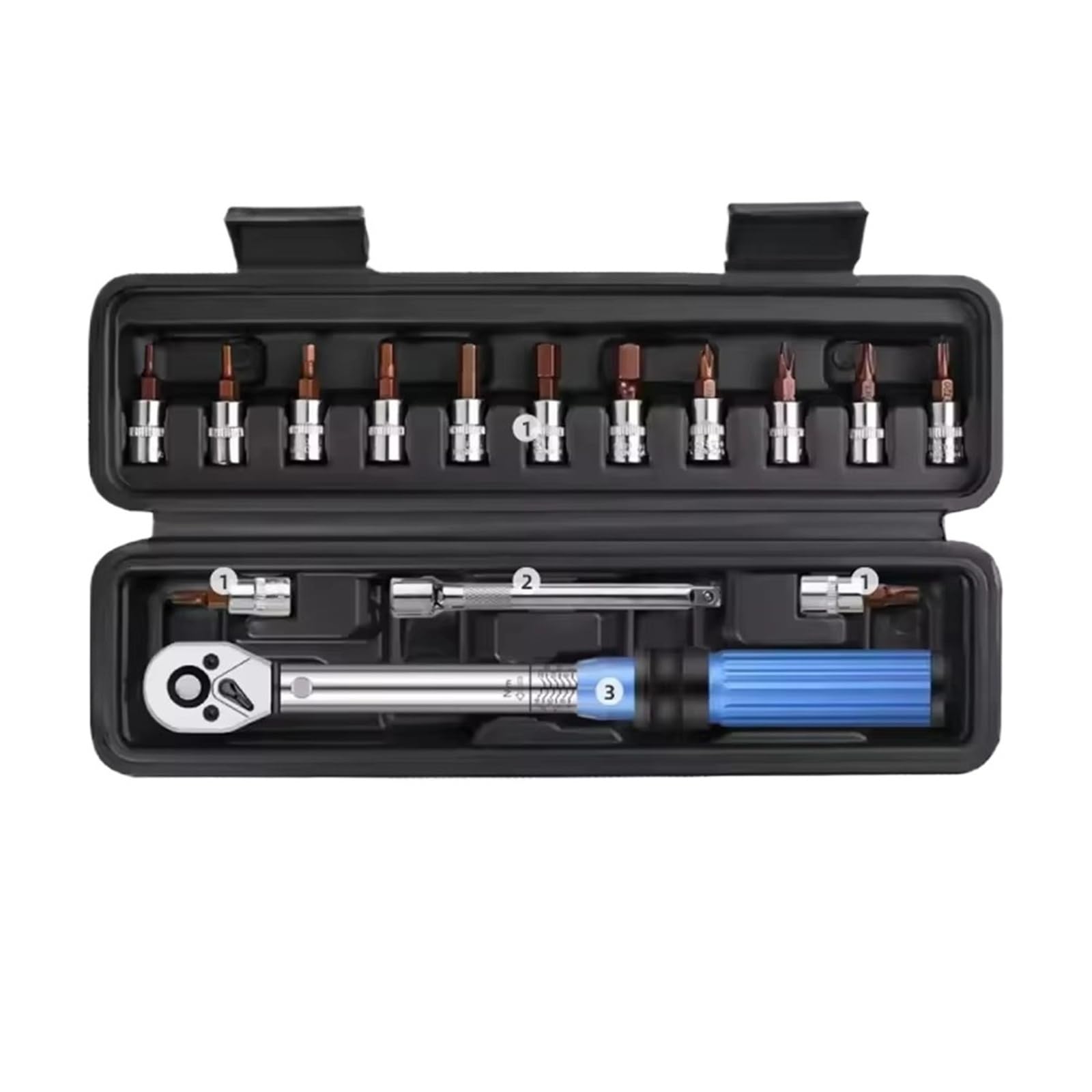 Airuixi 15Pcs Torque Wrench 15/21Pcs Bike Torque Wrench Set 1/4 Inch Drive 2 To 24 N.m Auto Motorcycle Bicycle Repair Tool(15Pcs)