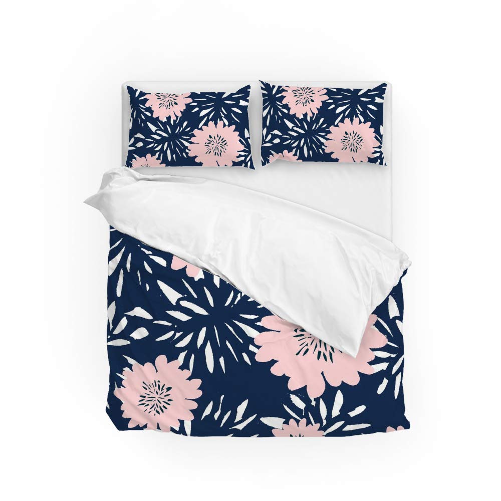 Housse de couette fleurs roses parure lit pour chambre parentale cocooning