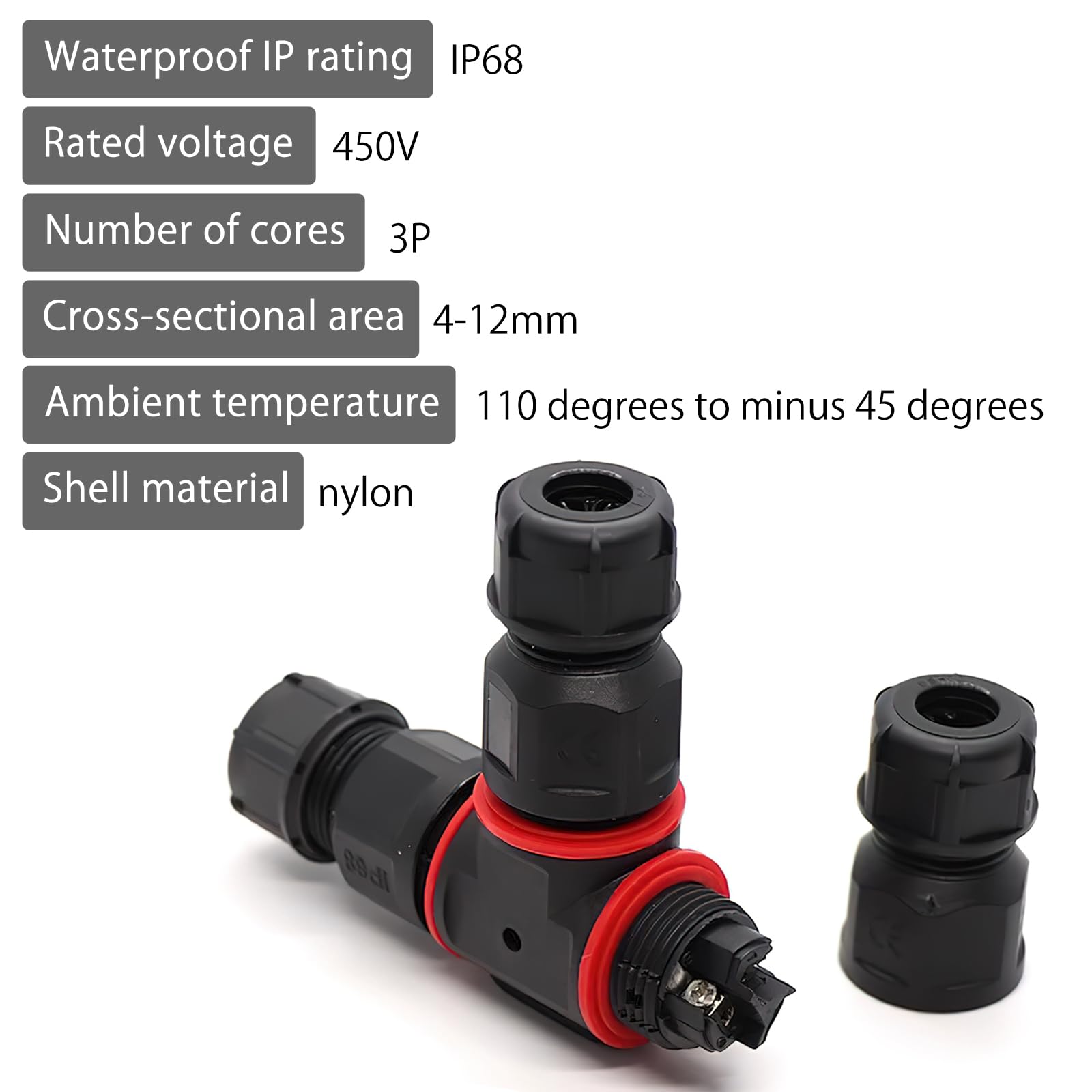 Giunto Elettrico Impermeabile, CTRICALVER 5 Pacchi Connettori Elettrici IP66, 3 Poli Scatola Connettori Impermeabile Per Diametro Del Cavo 6-12mm, Connettore Stagno - Foto 9