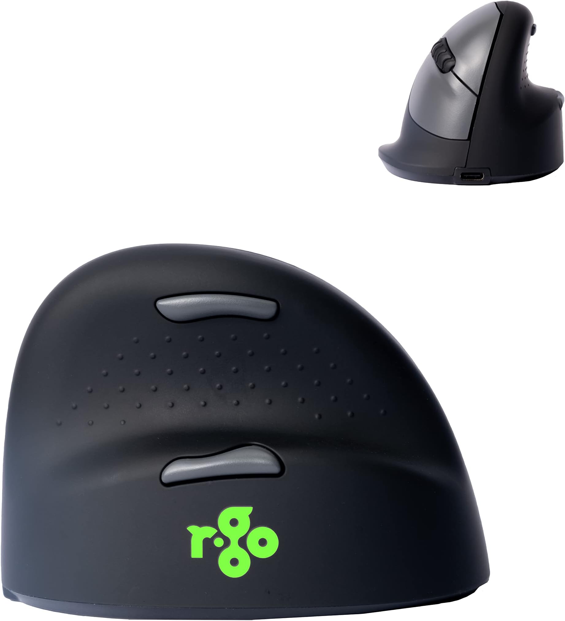 R-Go HE Ergonomic Mouse Wireless, Bluetooth 5.0, Silent Click, Compatible with Anti-RSI software, Prevention Mouse Arm, Rechargeable, Vertical Mouse for Windows/Mac/Linux, 5 Buttons, Black