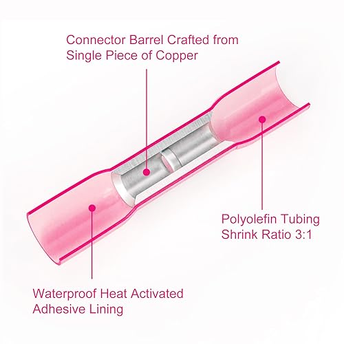 Miniatura 10 de Kit de conectores de cable termorretráctil, 520 piezas, terminales eléctricos impermeables con empalmes aislados a tope, anillo, horquilla y pala