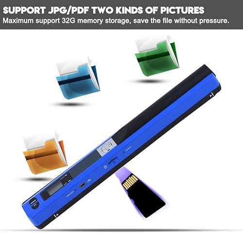 Miniatura 3 de Escáner portátil de mano de alta definición, 32 G, gran almacenamiento, escáner de documentos con varita USB, escáner de escritura A4, escáner