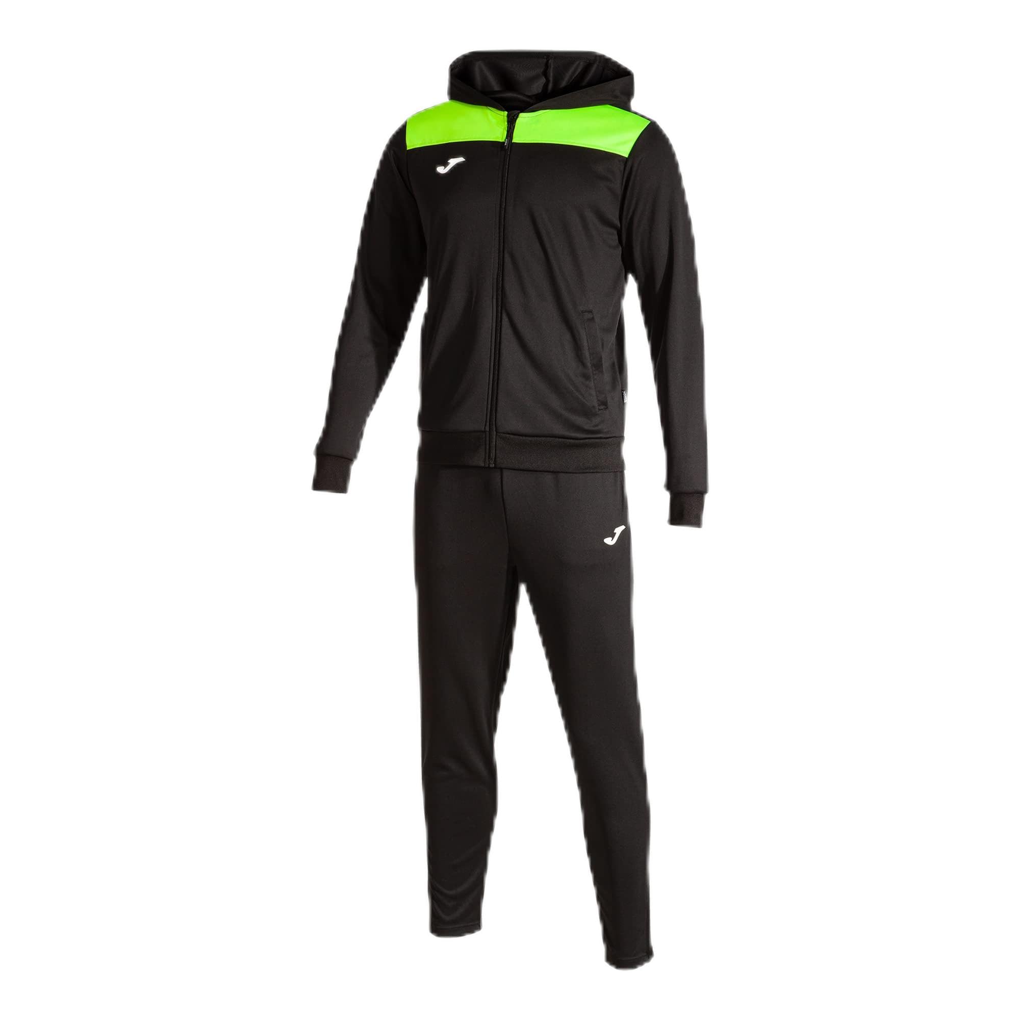 Joma Men's Phoenix II Tracksuit, Black neon Yellow, L