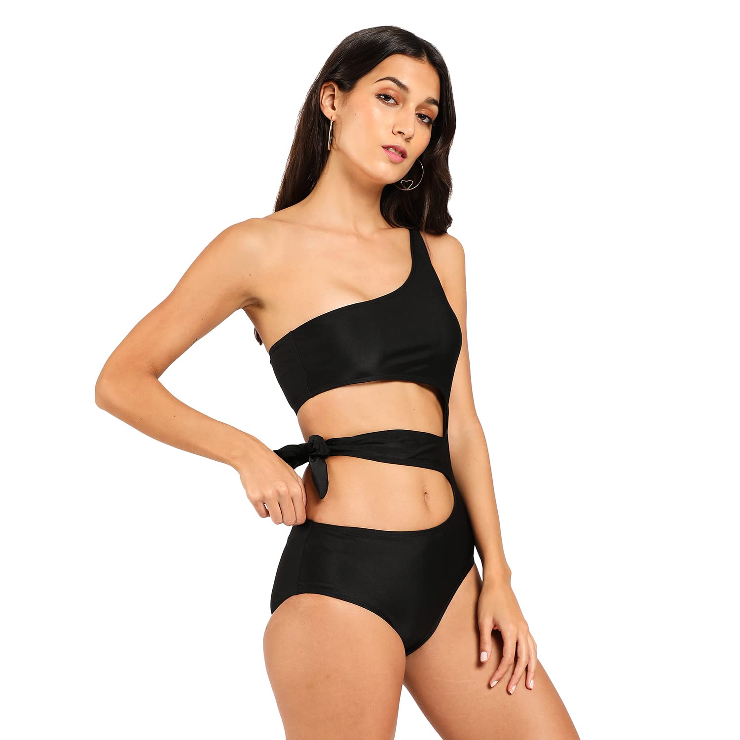 Haute Sauce Black Cut Out Swimsuit for Women, Beachwear, Women's Clothing, Western, Swimwear, Swimming Costume for Ladies, Bikini, Beach Dress, Stylish 1