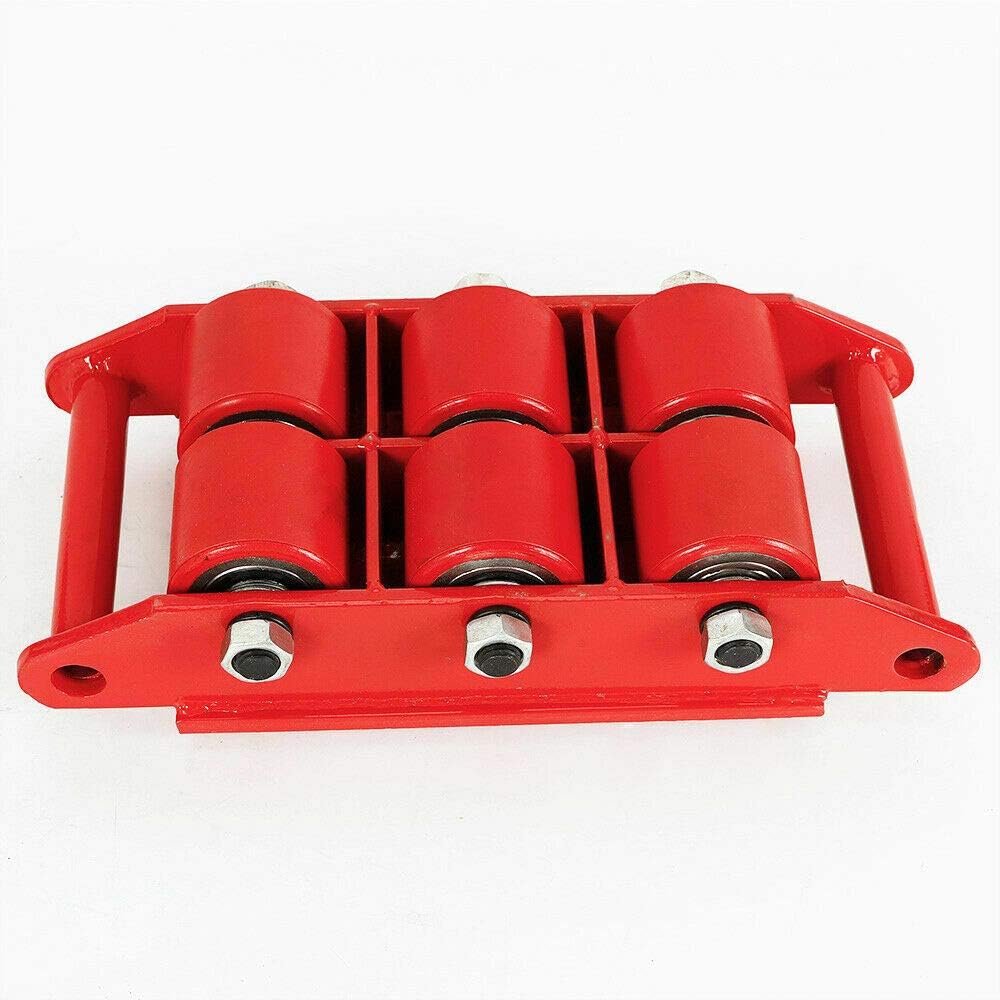 Best Deal 🛒 Machinery Mover Dolly Skate Roller Industrial Machine with Steel Rollers Cap 360 Degree Rotation (8T 17600LB, Red)