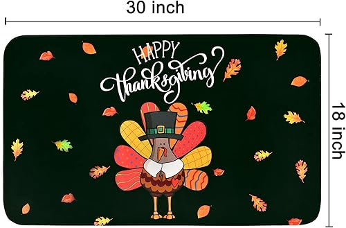 Miniatura 7 de ASPMIZ Tapete para puerta de Acción de Gracias para exteriores, tapete antideslizante de pavo otoñal, tapete de entrada para interiores y