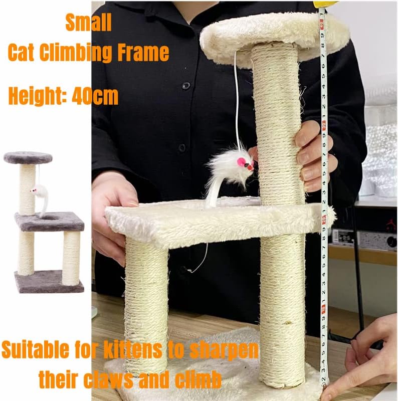 Miniatura 4 de Rascador de gato con marco de escalada, poste rascador para gato, juguete de molienda, cuerda de sisal, árbol de gato, gatito, patio de recreo,