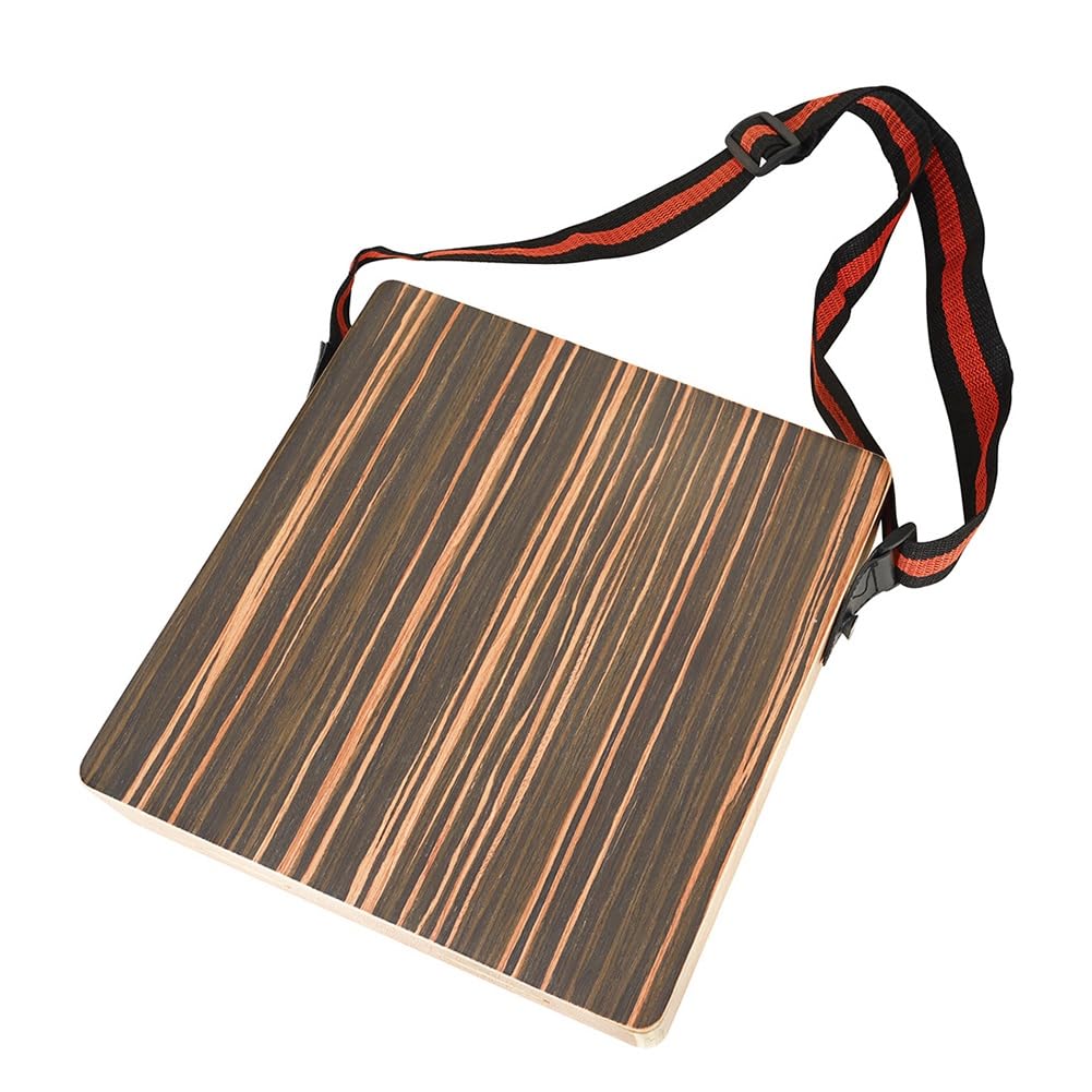 Tambor de Cajón de Viaje, Cajón de Madera Grueso de Tono Ajustable Portátil con Correa Ajustable, Kit de Instrumentos de Percusión