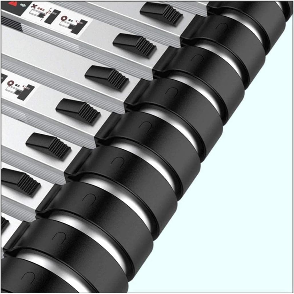 Telescoping Extension Ladder, Telescoping LadderAluminum Telescoping Ladder One-Button Retraction Extension Ladder with Spring Loaded Locking Mechanism Collapsible Ladder for Roof3