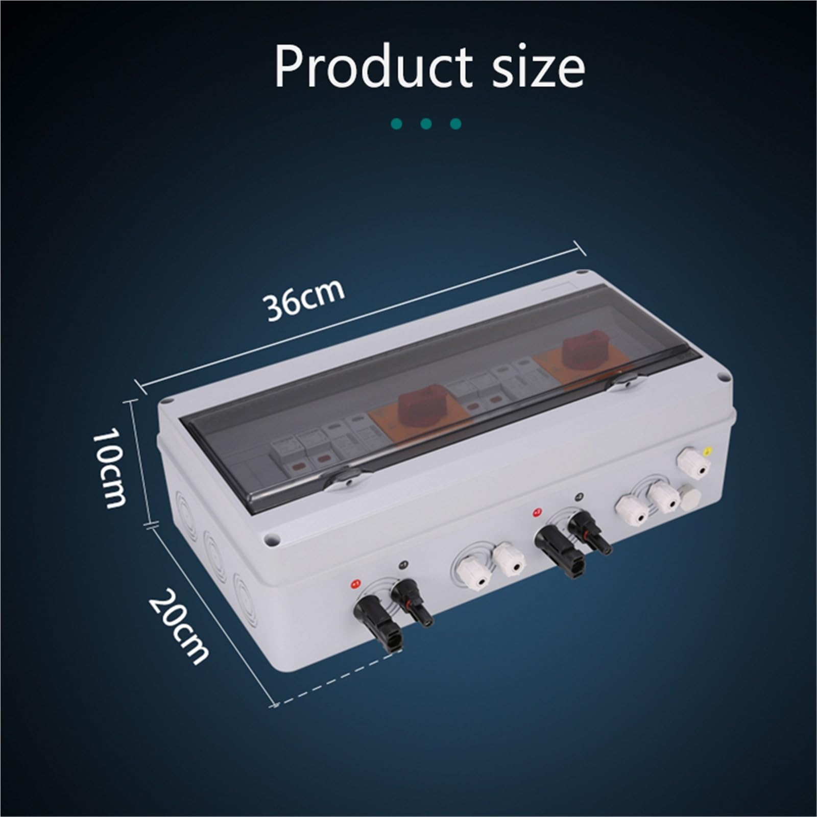 Quadro di distribuzione solare fotovoltaico con protezione da sovratensioni e fulmini, impermeabile, 2 ingressi e 2 uscite, DC 1000 V, IP65