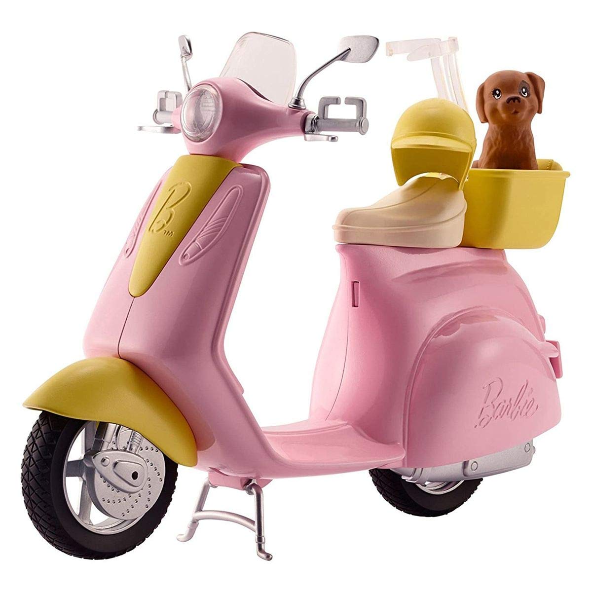 Barbie Moto Scooter Rosa de muñeca y Perrito (Mattel DVX56)