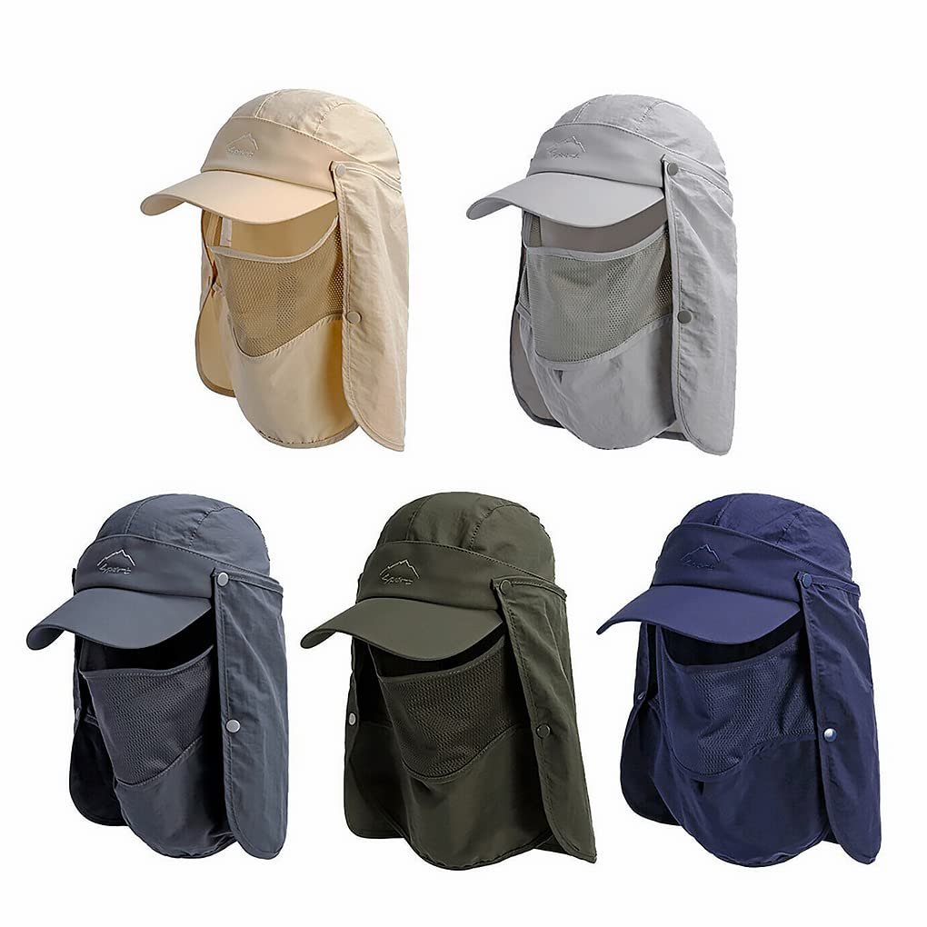 Chapeau de pêcheur à séchage rapide - Protection UV - Pliable - Coupe-vent - Pour la pêche, le camping, la randonnée - Vert militaire