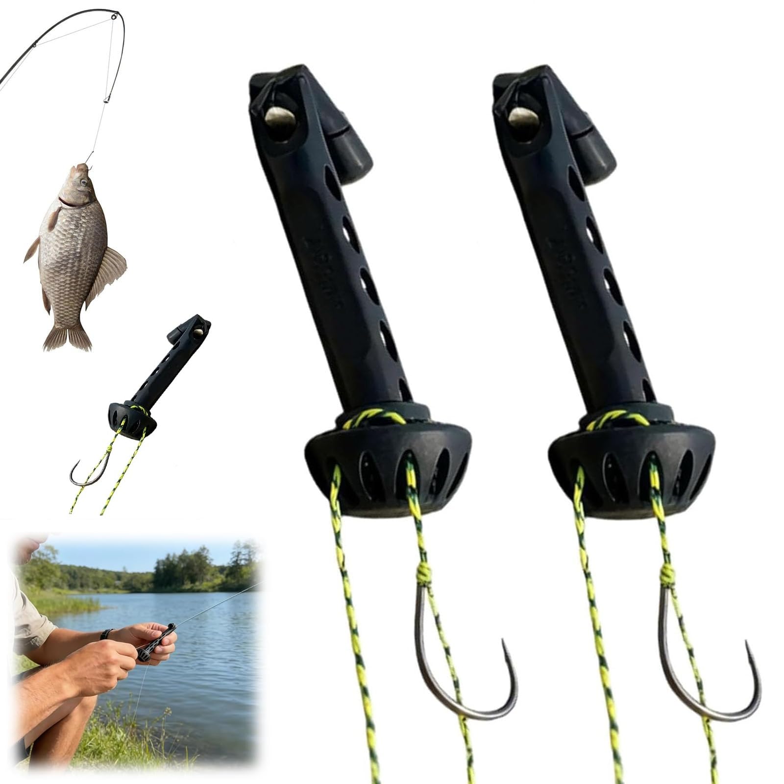 Fly Roost Magnetic Fly Threader,Fly Fishing Magnetic Fly Threader Fishing Anglers Tippet Threader,Fishing Accessory to Easily Rig Small Flies & Tippet on Water,Make Fly Tying Simpler Most Hook (2Set)