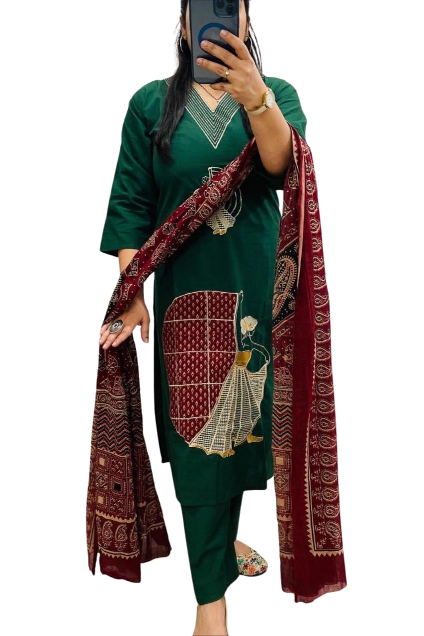 gps fashion Women’s Printed Kurta Set with Dupatta Ethnic Straight Kurti & Pant Set Stylish with Designer Print Comfortable-picture-43