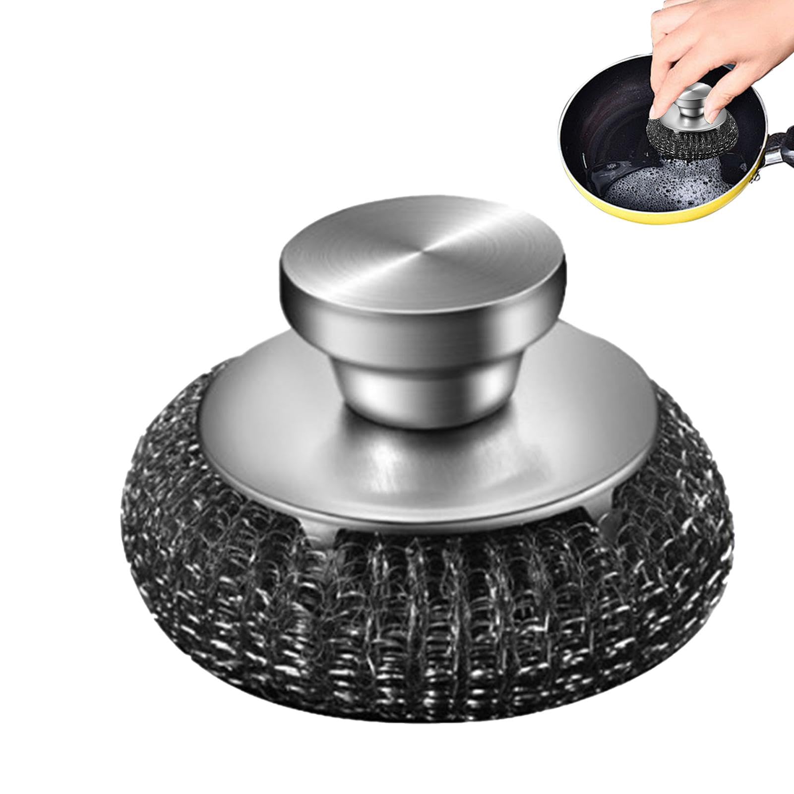 Scrubber in acciaio inox, paglietta in acciaio inox, paglietta per pentole, lavapavimenti ergonomici, scrubber in lana d'acciaio, paglietta in metallo per pentole, padelle, pentole, pentole, pentole,