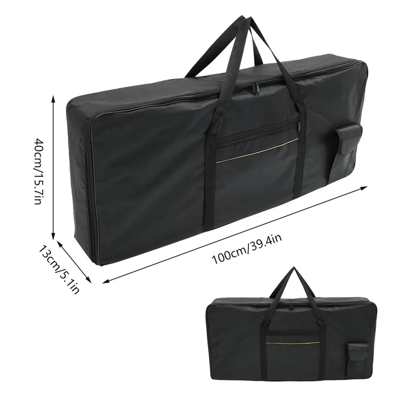Borsa per Tastiera Borsa for tastiera a 61 tasti Strumento in nylon più spesso for a Custodia impermeabile for pianoforte elettronico for viaggi all'aperto a casa(Black 2PCS)