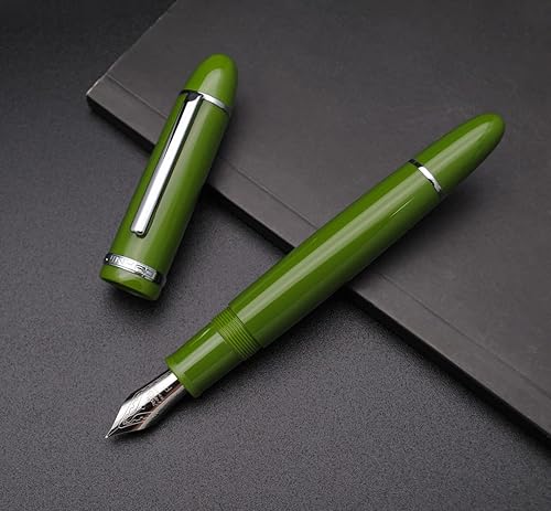 Miniatura 3 de JINHAO X159 - Pluma estilográfica (F Nib 0.020 in, verde aguacate con clip plateado)